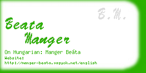 beata manger business card